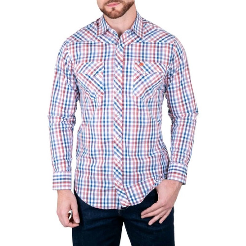 Camisa Wrangler Vaquera Western Fashion Snap Shirts #mlpos_5 #mlitem_MLM3246912175 | Color: Marino7967 | Talla: XL #color_marino7967 #sku_112387967l #sku_112387967m #sku_112387967xl