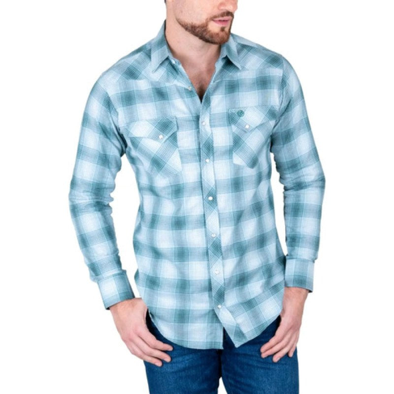 Camisa Wrangler Vaquera Western Fashion Snap Shirts #mlpos_6 #mlitem_MLM3246912179 | Color: Verde7971 | Talla: M #color_verde7971 #sku_112387971l #sku_112387971m #sku_112387971xl