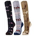 3 Pares Calcetas De Montar Largos Para Mujer Negro/ Beige/ Marino Unitalla #mlpos_1 #sku_calcetinuni
