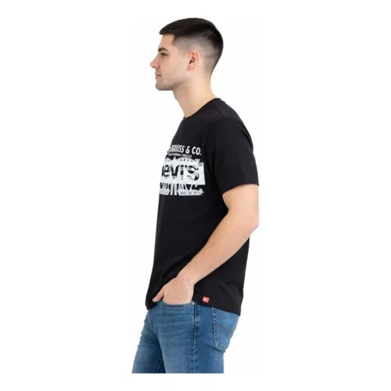 Playera T-shirt Basica Levis Caballero #mlpos_6 | Color: Negro #color_negro #sku_561950576g