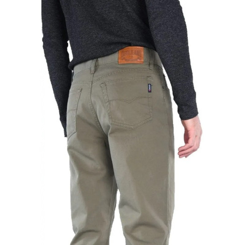 Pantalon Oggi Jeans Power Gabardina Recto Straight Caballero #mlpos_8 | Color: Gab olivo #color_gab_olivo #sku_powergol32