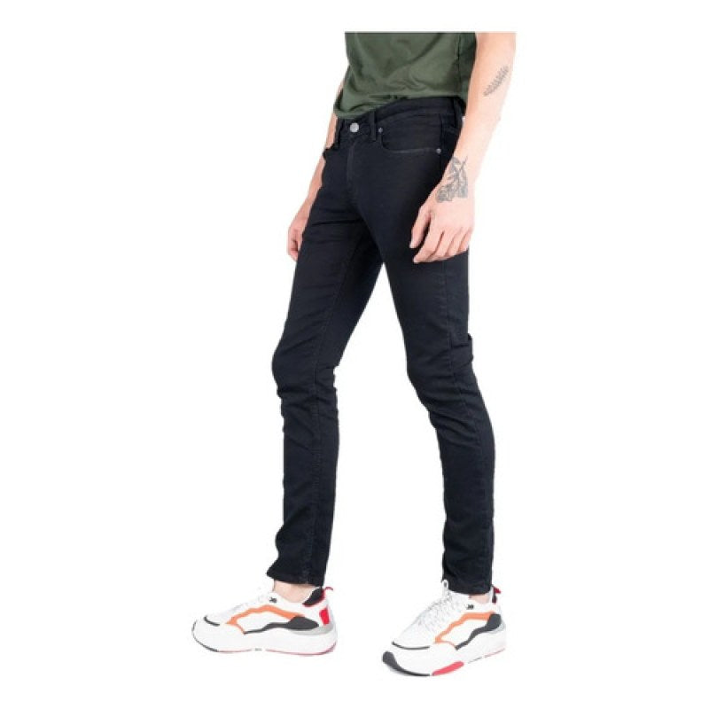 Pantalon Oggi Jeans Mezclilla Caballero Risk Entubado Skinny #mlpos_2 | Color: Negro #color_negro #sku_rsmvng29 #sku_rsmvng31