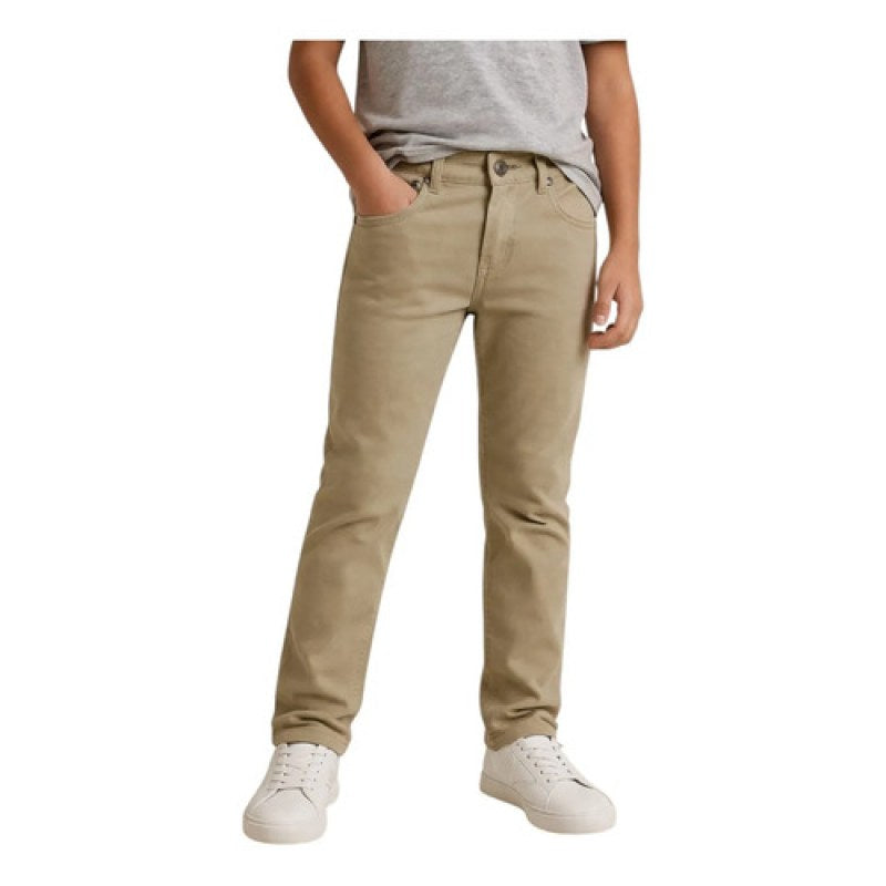 Pantalon Oggi Jeans Risk Boys Niño Entubado Skinny #mlpos_5 | Color: Beige #color_beige #sku_boysrskh10 #sku_boysrskh12