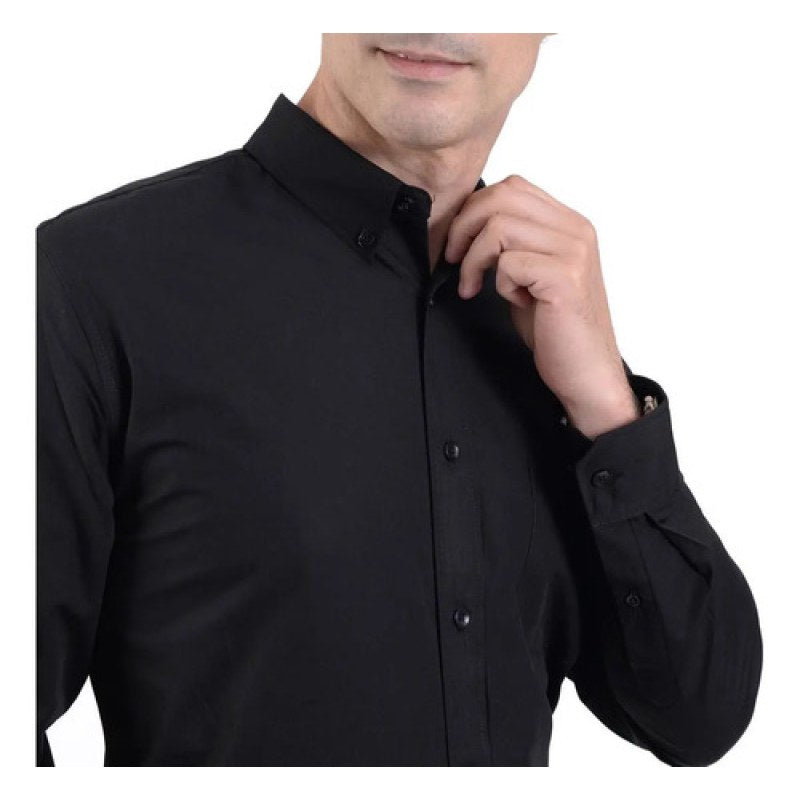 Camisa Casual Uniforme Para Empresas Manga Larga Yale  #mlpos_12 | Color: Negro 09 #color_negro_09 #sku_1923234220ng1xl #sku_1923234220ngch #sku_1923234220ngg #sku_1923234220ngm #sku_1923234220ngxl #sku_pwo425-negro-09-2xl
