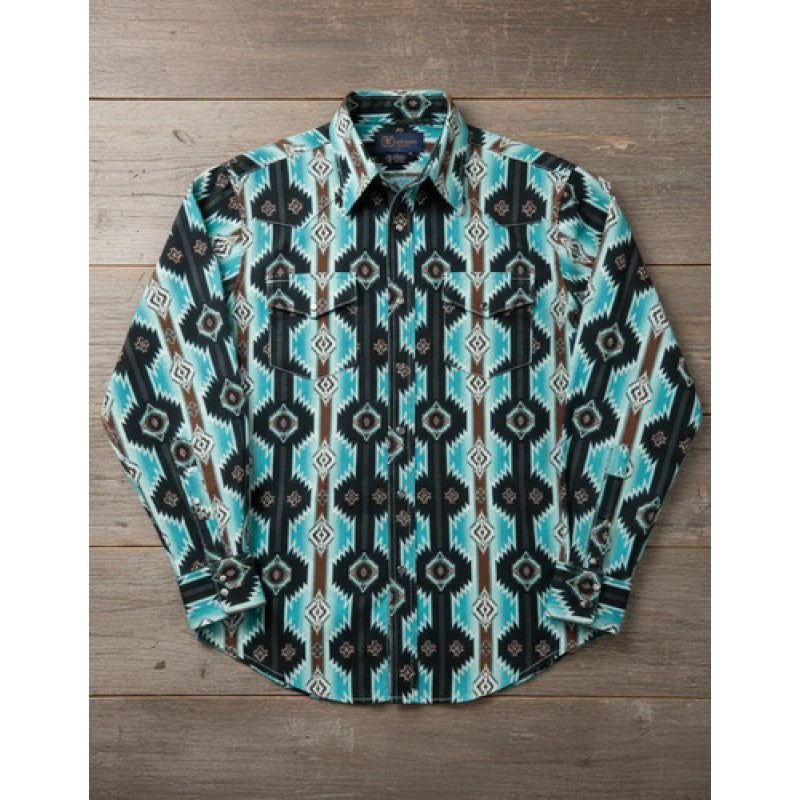 Camisa Vaquera Wrangler Checotah #mlpos_12 | Color: Aqua 6919 #color_aqua_6919 #sku_112336919ngaq2xl