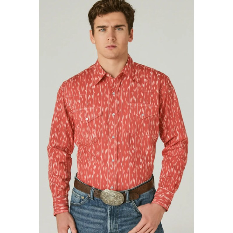 Camisa Vaquera Wrangler Checotah #mlpos_14 | Color: Rojo 5958 #color_rojo_5958 #sku_112345958rjch #sku_112345958rjg #sku_112345958rjxl