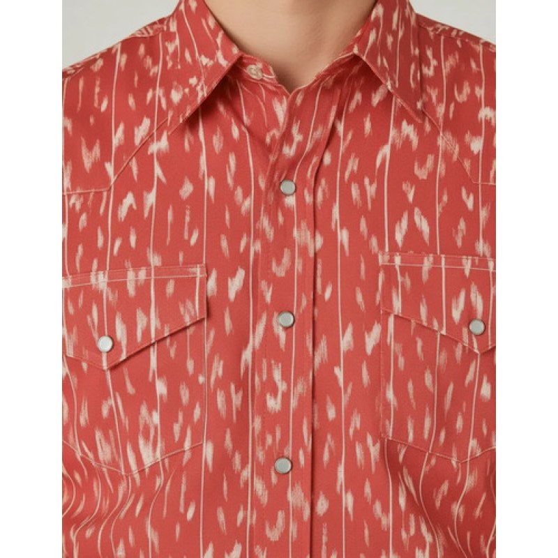 Camisa Vaquera Wrangler Checotah #mlpos_15 | Color: Rojo 5958 #color_rojo_5958 #sku_112345958rjch #sku_112345958rjg #sku_112345958rjxl