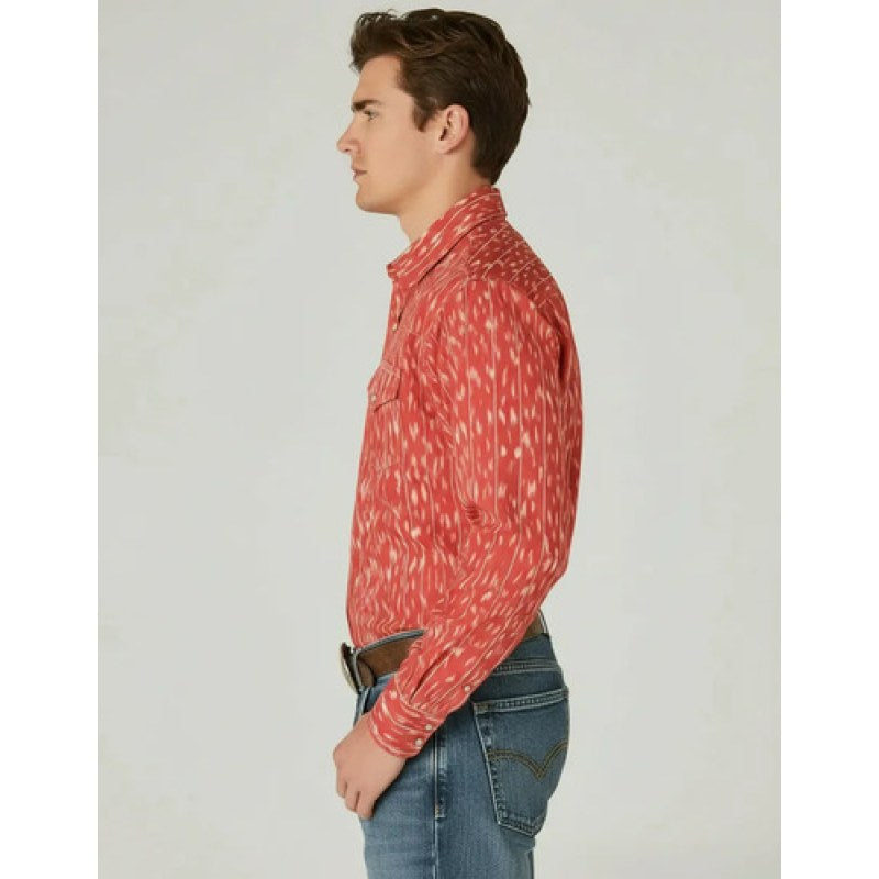 Camisa Vaquera Wrangler Checotah #mlpos_16 | Color: Rojo 5958 #color_rojo_5958 #sku_112345958rjch #sku_112345958rjg #sku_112345958rjxl