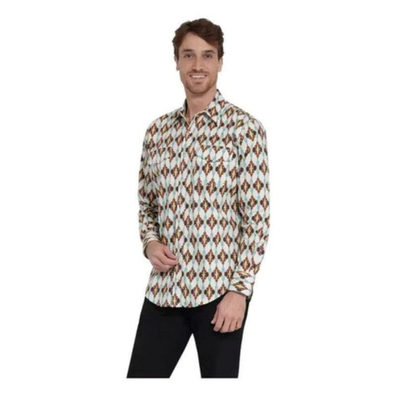 Camisa Vaquera Wrangler Checotah #mlpos_19 | Color: Beige 3817 #color_beige_3817 #sku_112353817bgxxl