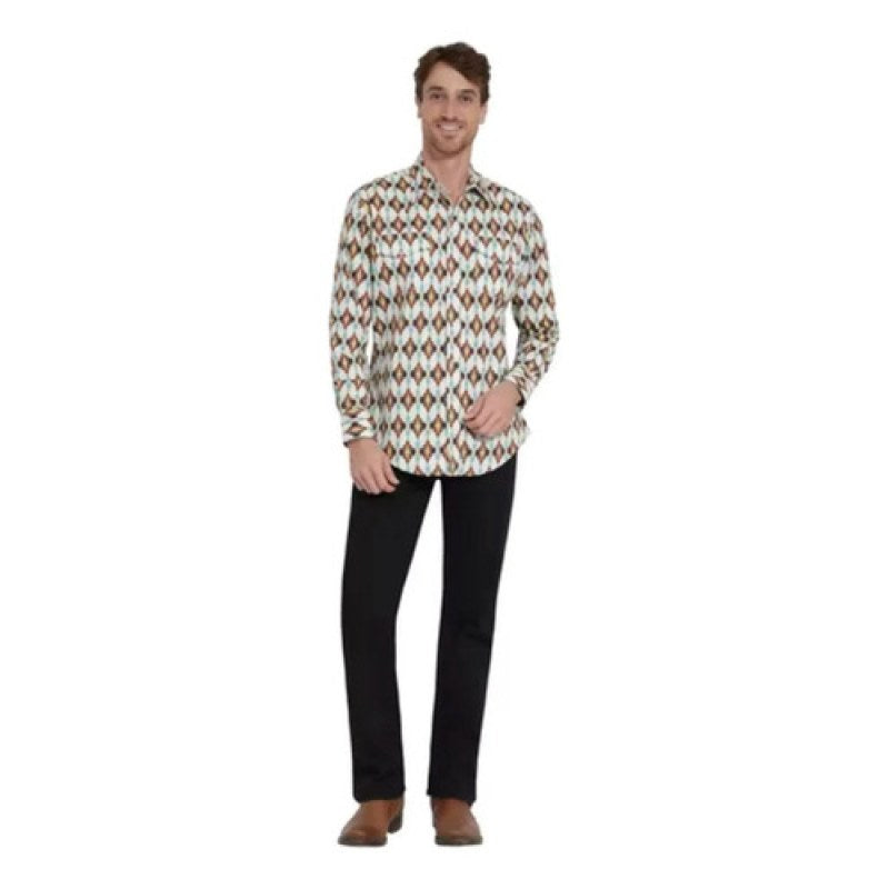 Camisa Vaquera Wrangler Checotah #mlpos_21 | Color: Beige 3817 #color_beige_3817 #sku_112353817bgxxl