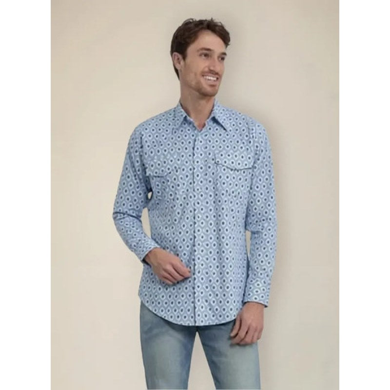 Camisa Vaquera Wrangler Checotah #mlpos_22 | Color: Azul 3820 #color_azul_3820 #sku_112353820azlch