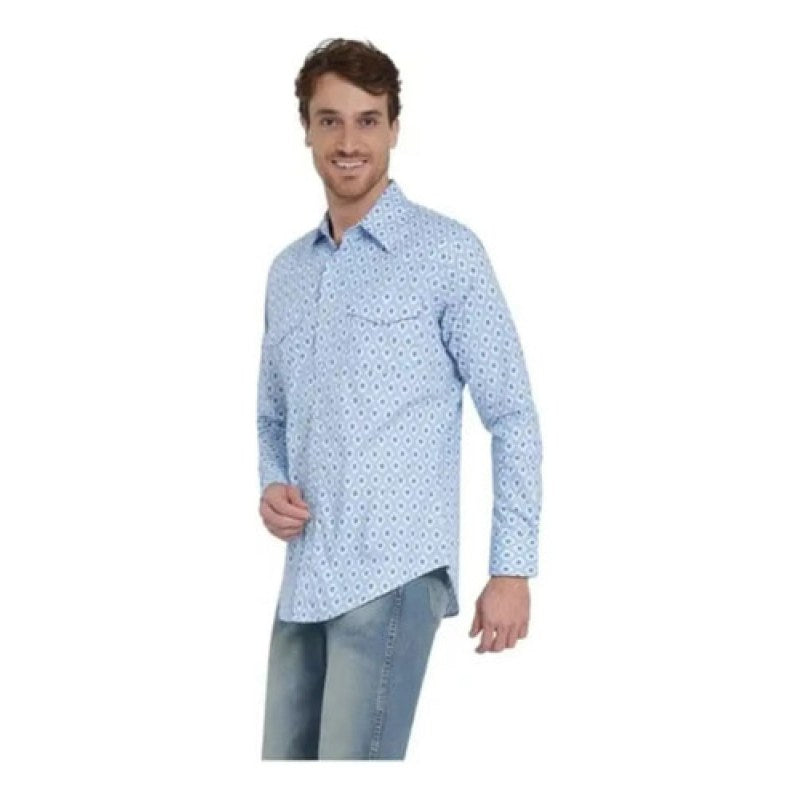 Camisa Vaquera Wrangler Checotah #mlpos_23 | Color: Azul 3820 #color_azul_3820 #sku_112353820azlch