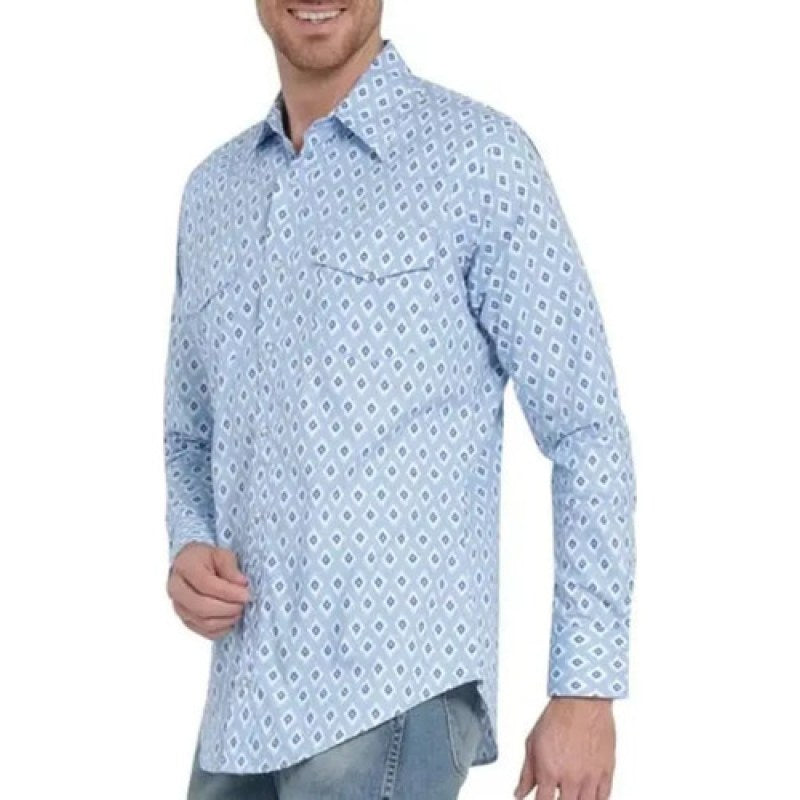 Camisa Vaquera Wrangler Checotah #mlpos_26 | Color: Azul 3820 #color_azul_3820 #sku_112353820azlch