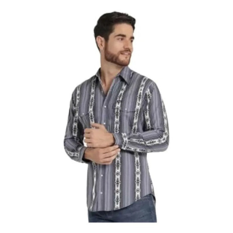 Camisa Vaquera Wrangler Checotah #mlpos_28 | Color: Marino 0366 #color_marino_0366 #sku_112360366mnch #sku_112360366mnm #sku_112360366mnxl
