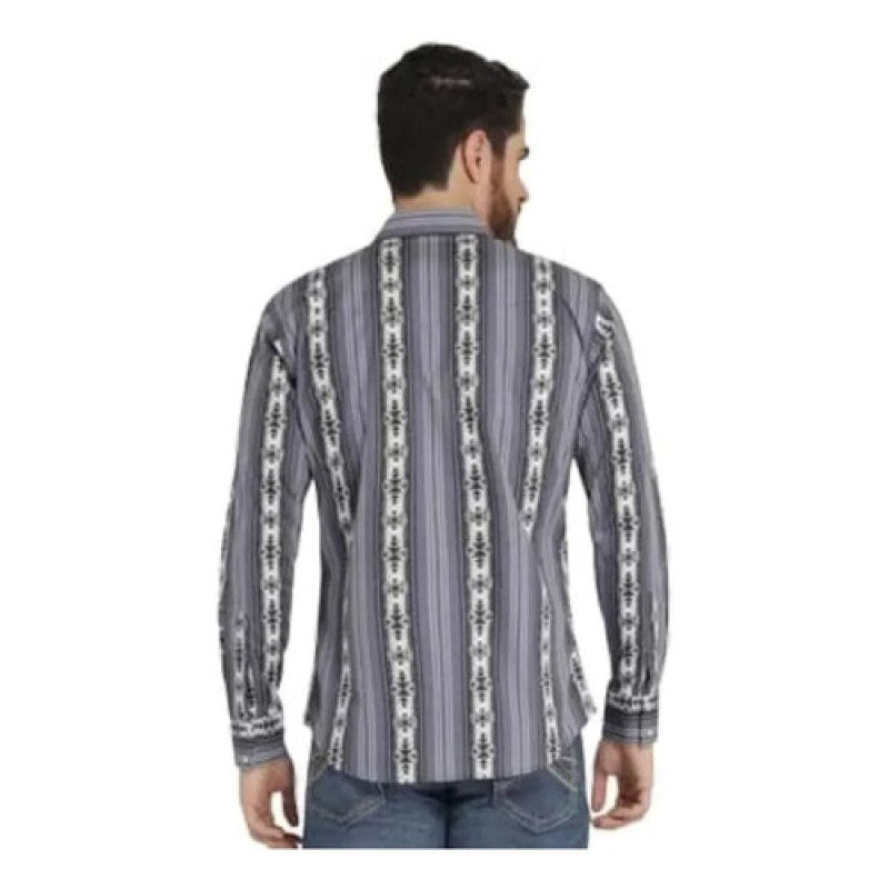 Camisa Vaquera Wrangler Checotah #mlpos_29 | Color: Marino 0366 #color_marino_0366 #sku_112360366mnch #sku_112360366mnm #sku_112360366mnxl