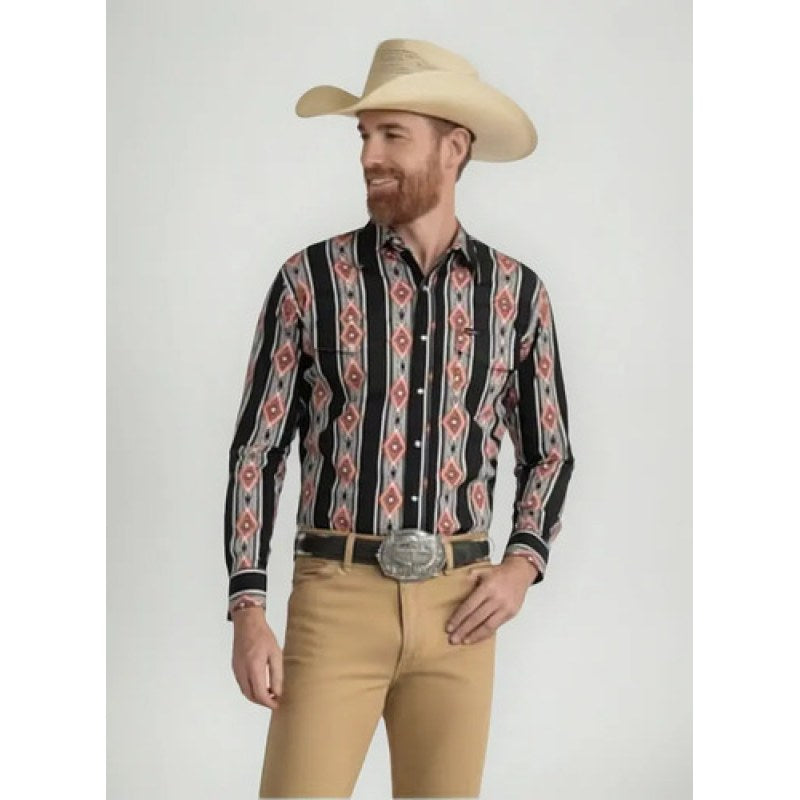 Camisa Vaquera Wrangler Checotah #mlpos_30 | Color: Negro 0362 #color_negro_0362 #sku_112360362ngg
