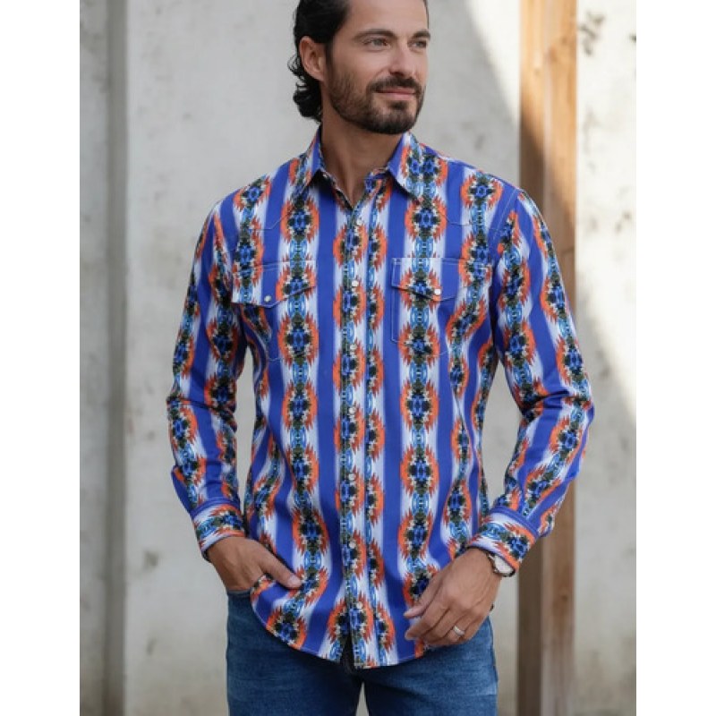 Camisa Vaquera Wrangler Checotah #mlpos_34 | Color: Rey 5959 #color_rey_5959 #sku_112345959azlrg #sku_rtz586-rey-5959-classic