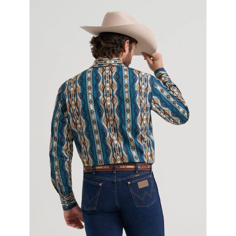 Camisa Vaquera Wrangler Checotah #mlpos_47 | Color: Petroleo 0970 #color_petroleo_0970 #sku_112380970l #sku_112380970m #sku_112380970s #sku_112380970xl #sku_112380970xxl