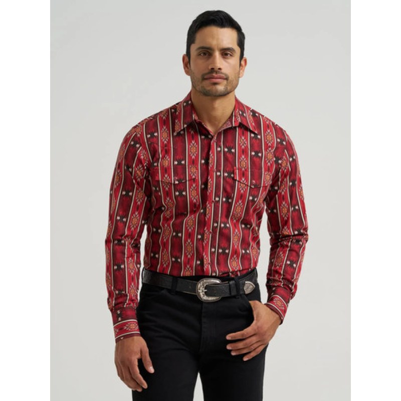 Camisa Vaquera Wrangler Checotah #mlpos_49 | Color: Rojo 8842 #color_rojo_8842 #sku_112388842l #sku_112388842m #sku_112388842s #sku_112388842xl #sku_112388842xxl