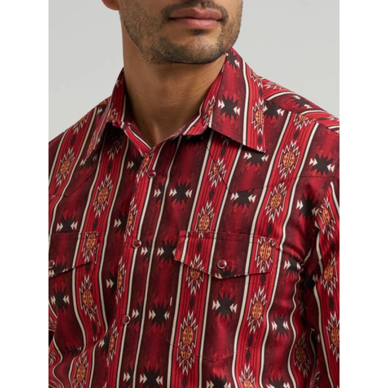 Camisa Vaquera Wrangler Checotah #mlpos_51 | Color: Rojo 8842 #color_rojo_8842 #sku_112388842l #sku_112388842m #sku_112388842s #sku_112388842xl #sku_112388842xxl