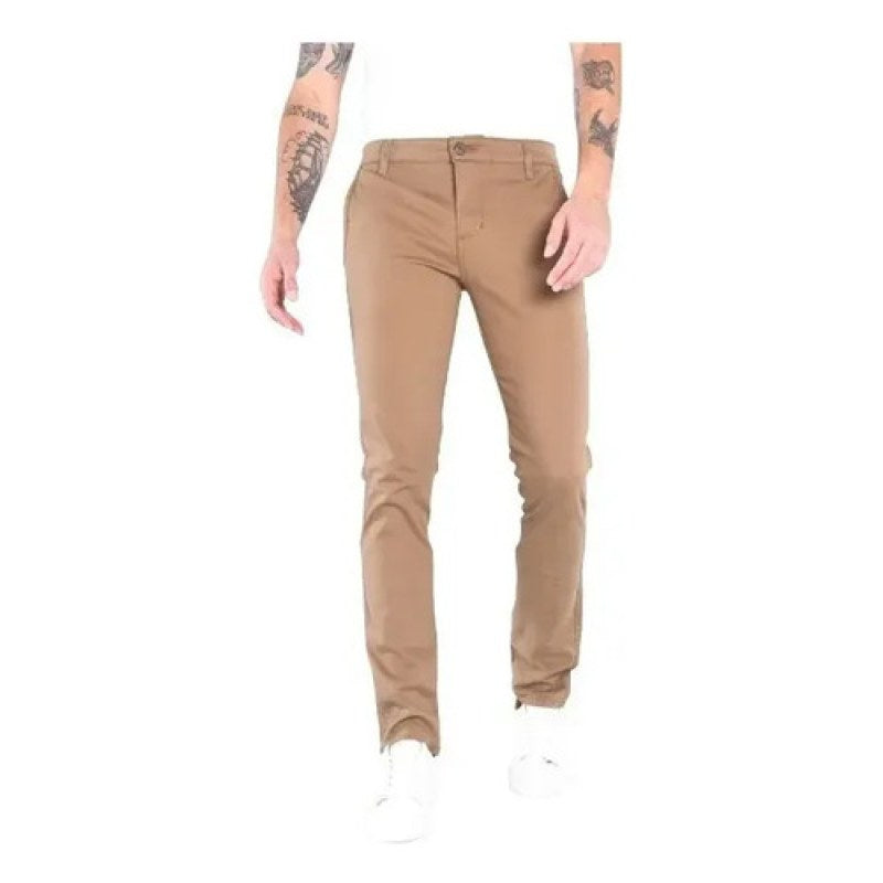 Pantalon Casual Oggi Jeans Gabardina Chinos Slim Hombre #mlpos_7 | Color: Slim Tabaco #color_slim_tabaco #sku_chinosslimt38