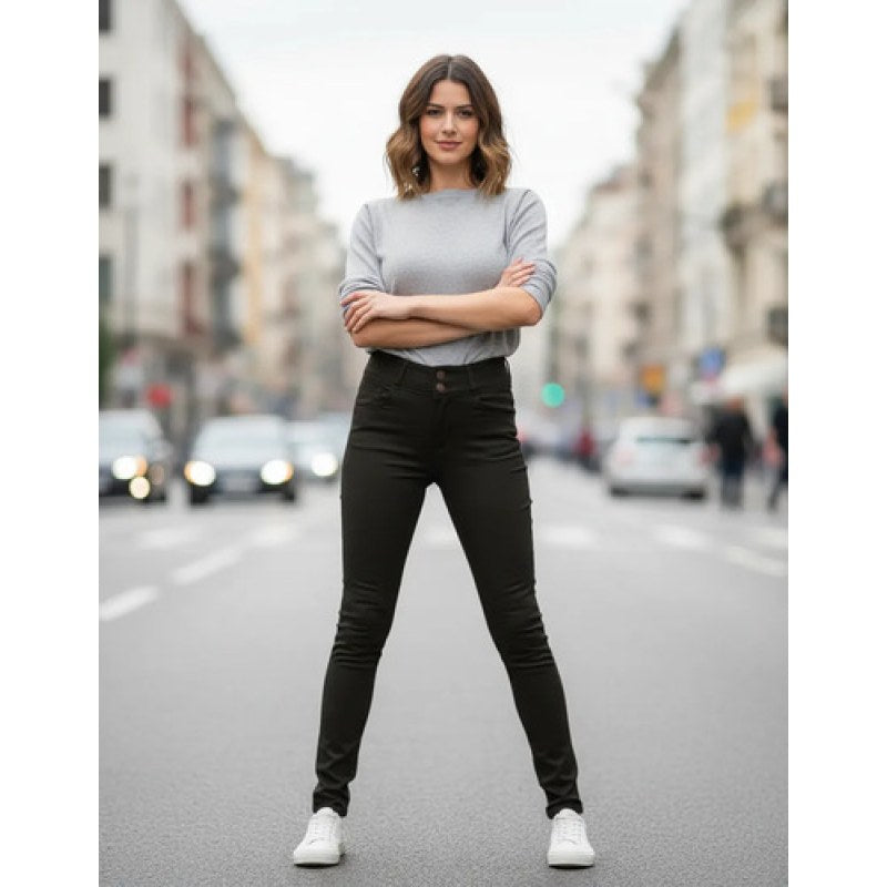 Pantalon Scandia Dama Gabardina Push Up Casual Entubado #mlpos_6 | Color: Café #color_caf #sku_scngbentcf7 #sku_scngbentcf13