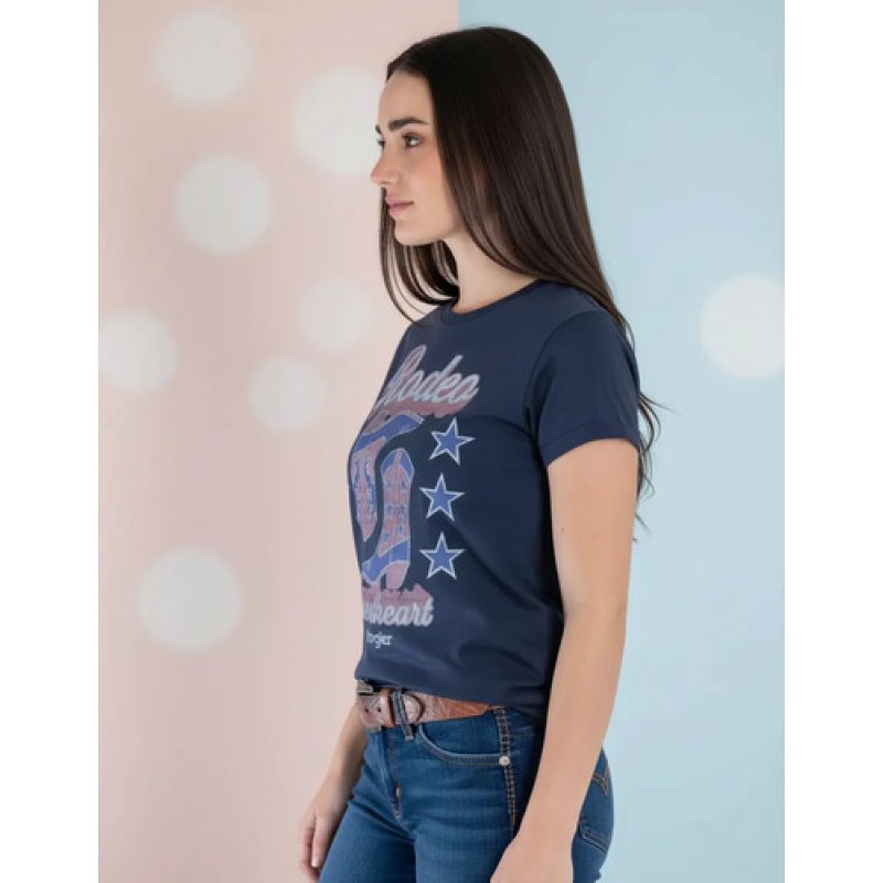 Playera Wrangler Blusas Vaquera Western Para Mujer Wrangler #mlpos_3 | Color: Marino 1721 #color_marino_1721 #sku_1721mnch #sku_1721mng #sku_1721mnxl