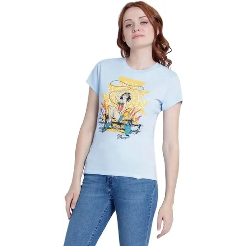 Playera Wrangler Blusas Vaquera Western Para Mujer Wrangler #mlpos_5 | Color: Cielo #color_cielo #sku_112346017clxl