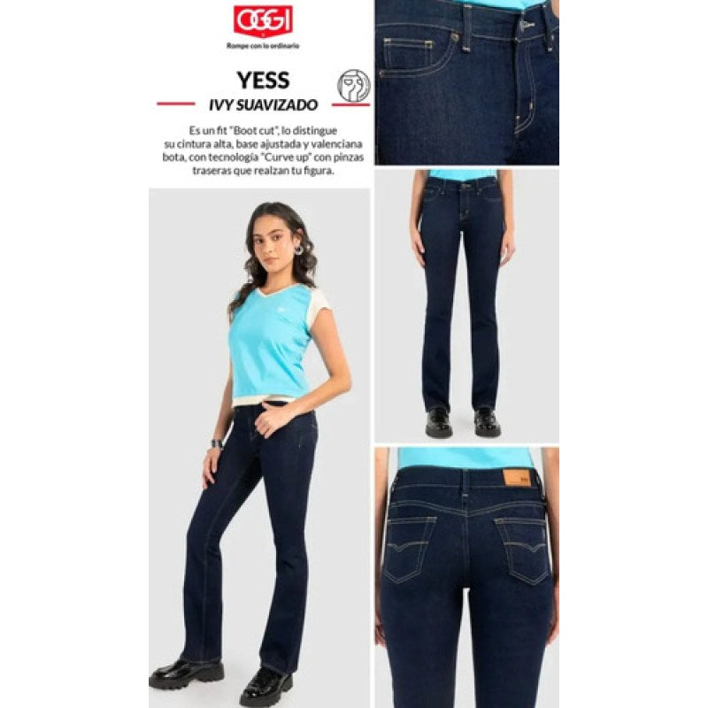 Pantalon Oggi Jeans Yess Mujer Boot Cut Semi Campana #mlpos_30 | Color: Suavizado #color_suavizado #sku_yesssv5 #sku_yesssv7 #sku_yesssv9 #sku_yesssv11 #sku_yesssv13 #sku_yesssv15