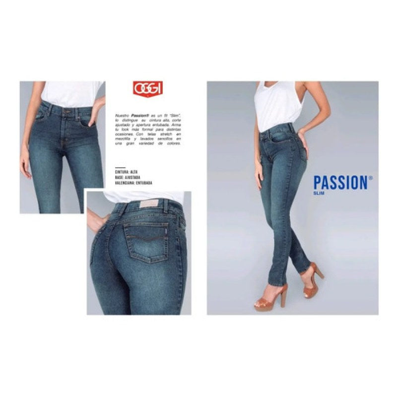 Pantalon Oggi Jeans Passion Dama Entubado Cintura Alta #mlpos_22 | Color: Carbon #color_carbon #sku_passioncrb19