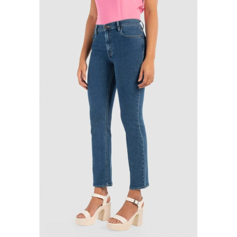 Pantalón Oggi Jeans Atraction Mujer Mezclilla Recto Bota #mlpos_5 | Color: Blue #color_blue #sku_atrcginblue9 #sku_atrcginblue11 #sku_atrcginblue13 #sku_atrcginblue15 #sku_atrcginblue19
