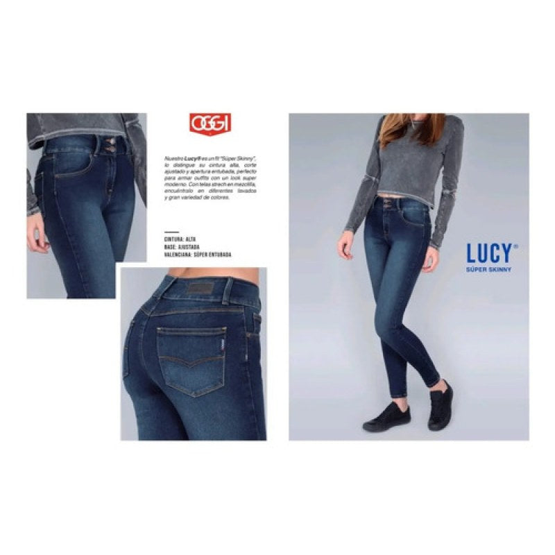 Pantalon Oggi Jeans Lucy Dama Entubado Super Skinny #mlpos_11 | Color: Satin pure #color_satin_pure #sku_lcstpr13 #sku_lcstpr15 #sku_lucypr9