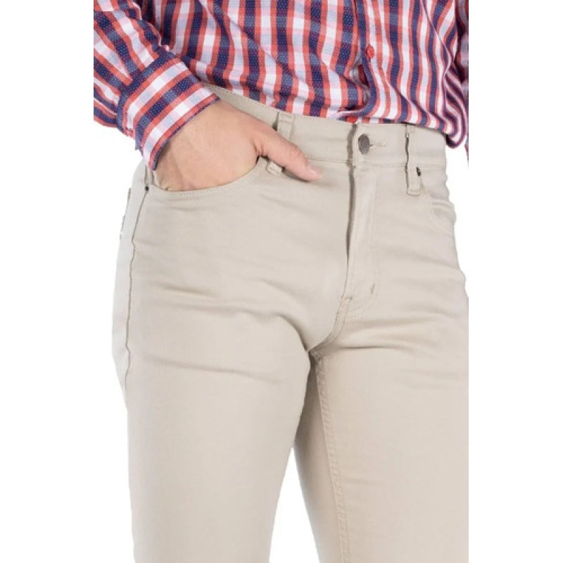 Pantalon Oggi Jeans Vaxter Gabardina Stretch Recto Hombre #mlpos_18 | Color: Gab. Khaki #color_gab_khaki #sku_vxmvgbkh38