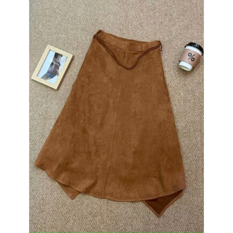 Faldas Vaquera Asimétricas Con Volantes  Para Mujer, #mlpos_2 #mlitem_MLM2853059865 | Color: Camel #color_camel | Talla: L #sku_faldagamicll #mlitem_MLM2853047259 #mlitem_MLM2853047261 #sku_faldagamicls
