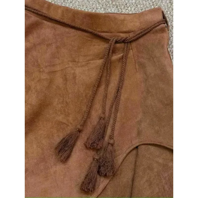 Faldas Vaquera Asimétricas Con Volantes  Para Mujer, #mlpos_5 #mlitem_MLM2853059865 | Color: Camel #color_camel | Talla: L #sku_faldagamicll #mlitem_MLM2853047259 #mlitem_MLM2853047261 #sku_faldagamicls
