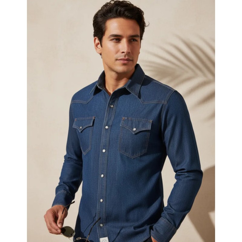 Camisa Winster Vaquera Mezclilla Manga Larga #mlpos_4 #mlitem_MLM5240927748 | Color: Azul #color_azul | Talla: XXL #sku_wmzsvxxl #mlitem_MLM5240914656 #sku_wmzsvm #mlitem_MLM5240914660 #sku_wmzsvl #mlitem_MLM5240953592 #sku_wmzsvs #mlitem_MLM5240902784 #sku_wmzsvxl