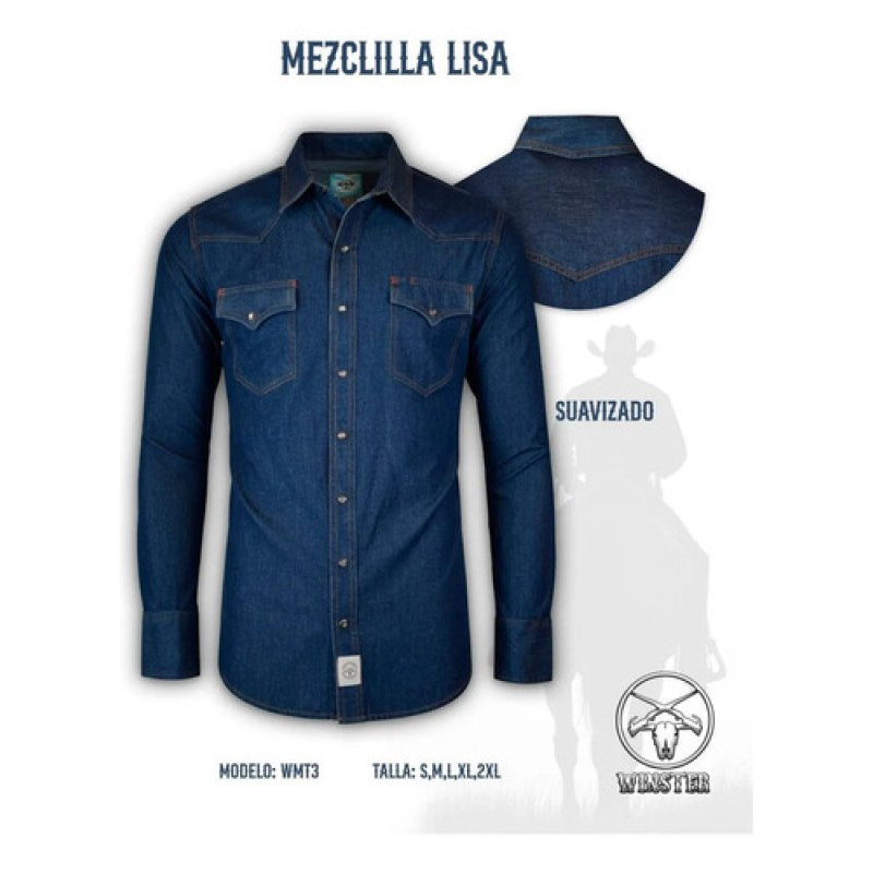 Camisa Winster Vaquera Mezclilla Manga Larga #mlpos_6 #mlitem_MLM5240927748 | Color: Azul #color_azul | Talla: XXL #sku_wmzsvxxl #mlitem_MLM5240914656 #sku_wmzsvm #mlitem_MLM5240914660 #sku_wmzsvl #mlitem_MLM5240953592 #sku_wmzsvs #mlitem_MLM5240902784 #sku_wmzsvxl