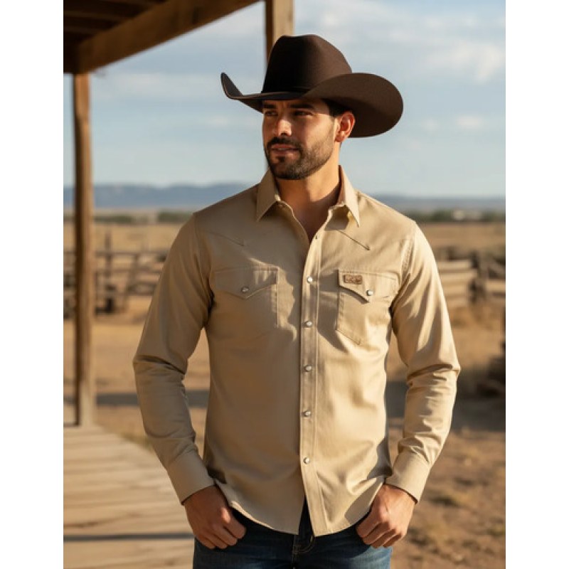 Camisa Vaquera Montero Manga Larga Para Hombre #mlpos_2 #mlitem_MLM5159445904 | Color: Beige #color_beige | Talla: M #sku_camnt0460bgm #mlitem_MLM5159445900 #sku_camnt0460bgl #mlitem_MLM2853320887 #sku_camnt0460bgxl #mlitem_MLM5356938544 #sku_camnt0460bgs #mlitem_MLM2937056083 #sku_camnt0460bg3xl