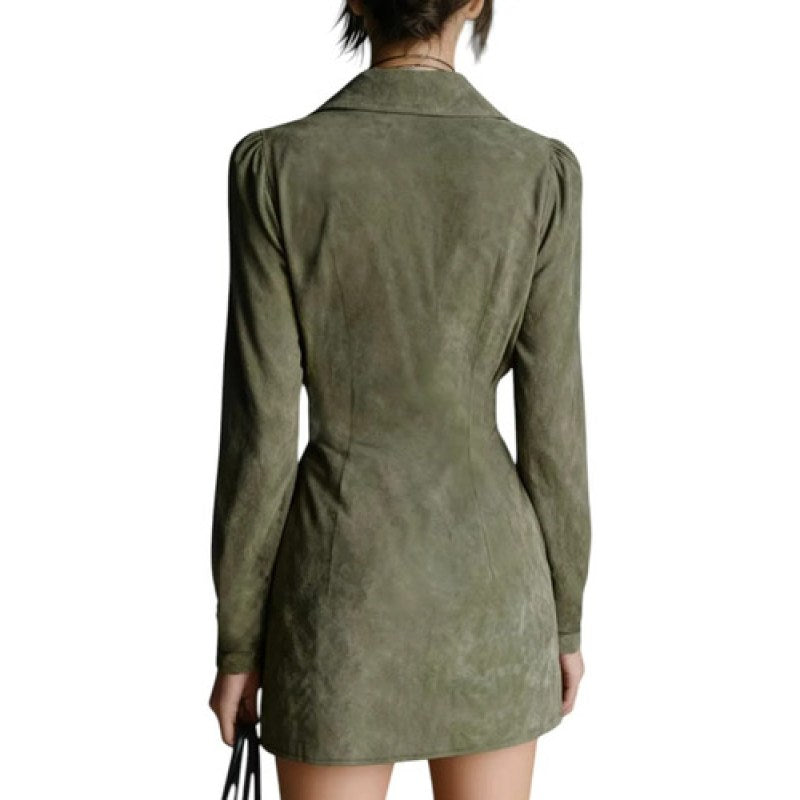 Vestido Vaquero Occidental De Manga Larga Con Flecos U #mlpos_3 #mlitem_MLM5223214648 | Color: Verde #color_verde | Talla: M #sku_mlm5223214648 #mlitem_MLM5223214646 #sku_mlm5223214646