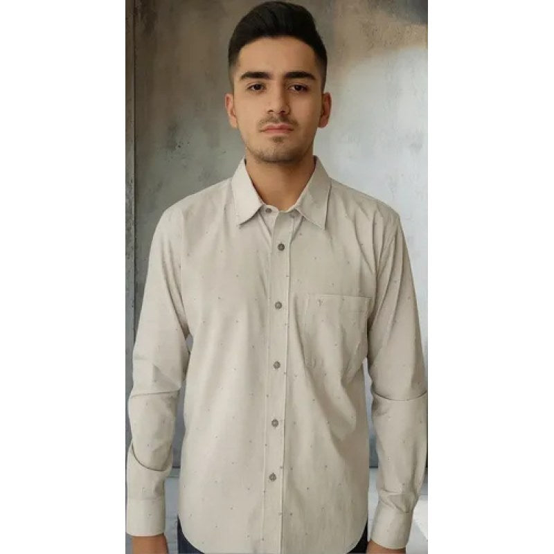 Camisa Casual Yale Collection Slim Fit Hombre #mlpos_1 #mlitem_MLM1538700051 | Color: Beige #color_beige | Talla: M #sku_3533m