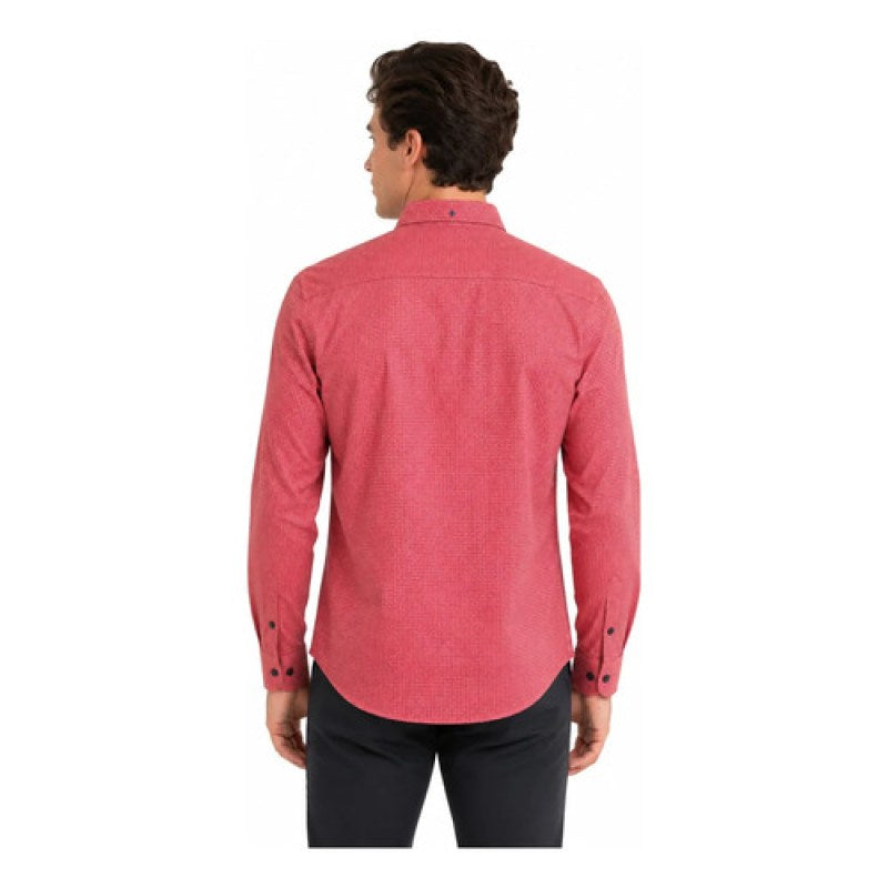 Camisa Casual Yale Collection Slim Fit Hombre #mlpos_5 #mlitem_MLM5576680604 | Color: Rojo 5969 #color_rojo_5969 | Talla: CH #sku_5969ch