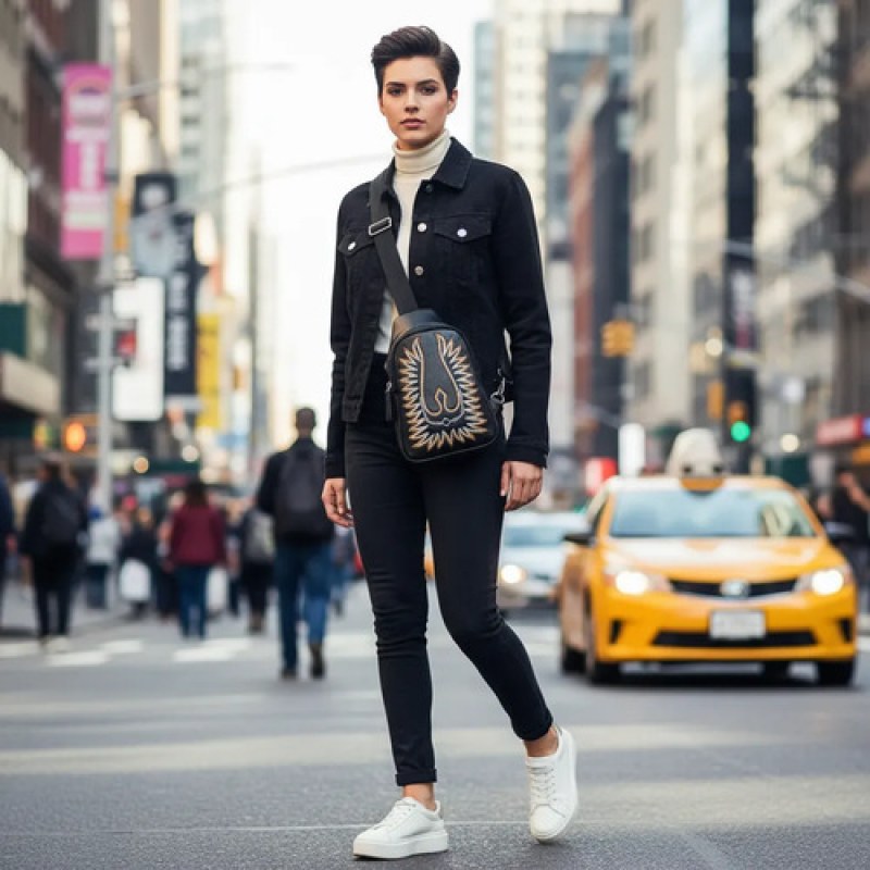 Bolso Bolsa Mariconera Cruzado Ariat Unisex #mlpos_2 #mlitem_MLM2745677937 | Color: Negro #color_negro #sku_arbmng