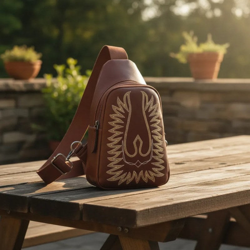 Bolso Bolsa Mariconera Cruzado Ariat Unisex #mlpos_4 #mlitem_MLM2745600019 | Color: Café #color_caf #sku_arbmcf